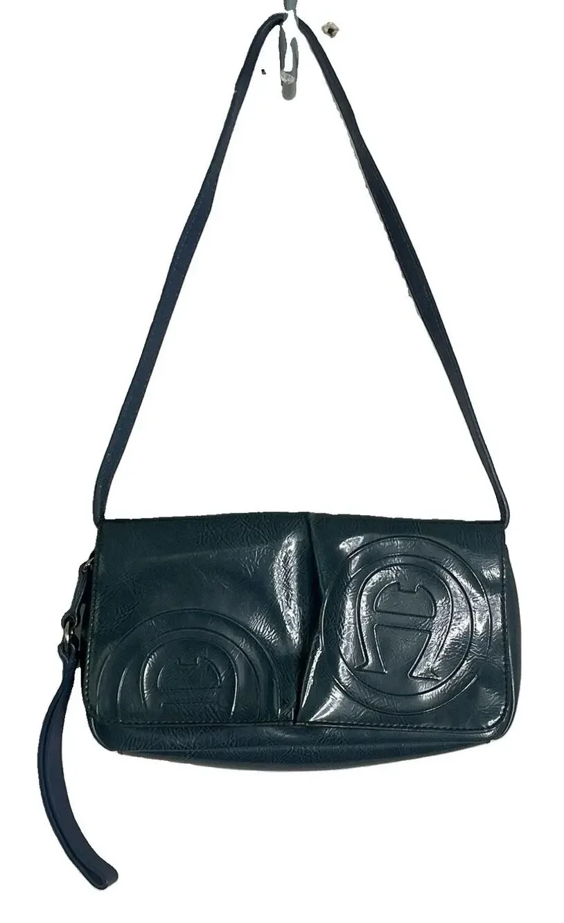 Etienne Aigner Pompeii Collection Clutch Purse Handbag Wristlet Green